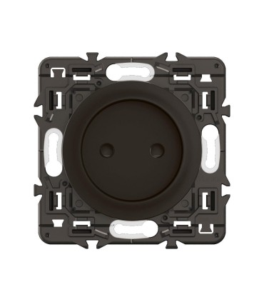 Prise 2 Pôles Céliane enjoliveur Noir avec support