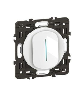 Céliane Interrupteur témoin 10AX enjoliveur Blanc, support et voyant