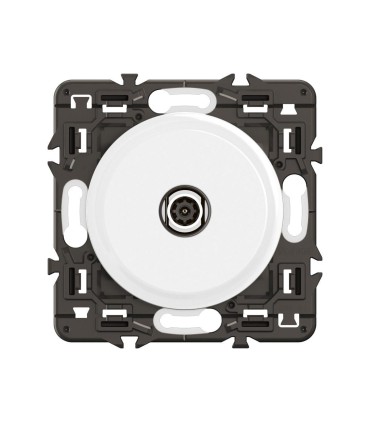 Céliane Prise TV simple mâle enjoliveur Blanc et support