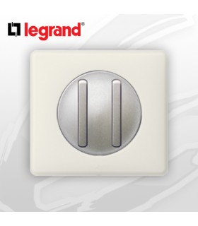 Poussoir Double Doigt Etroit complet Legrand Celiane Craie Poudré