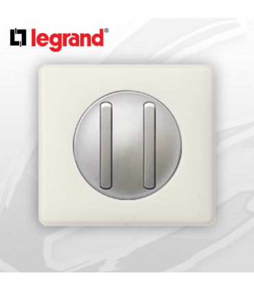 Poussoir Double Doigt Etroit complet Legrand Celiane Craie Poudré