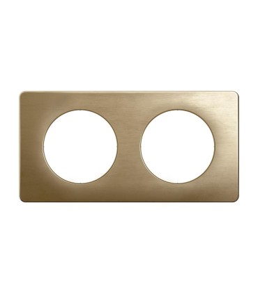 Plaque Céliane 2 postes Bronze Satiné