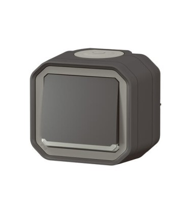 Interrupteur ou va-et-vient témoin 10AX 250V Plexo complet saillie anthracite / Legrand