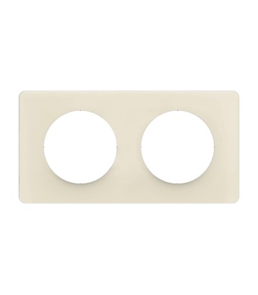 Plaque Céliane 2 postes Blanc Amande