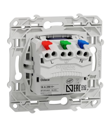 Odace prise 2P+T affleurante connexion rapide - Cobalt