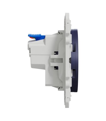 Odace prise 2P+T affleurante connexion rapide - Cobalt