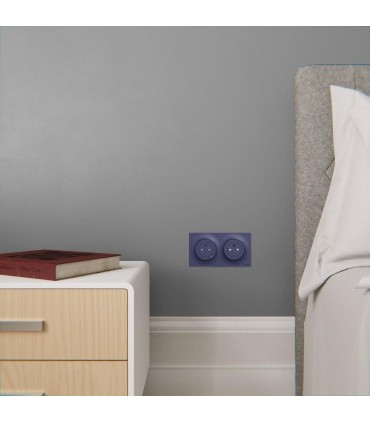 Odace prise 2P+T affleurante connexion rapide - Cobalt