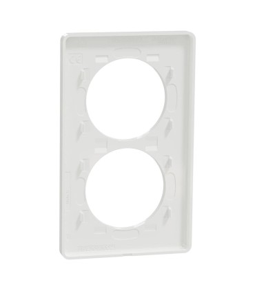 Odace Touch, plaque Bronze brossé avec liseré Blanc 2 postes verticaux 57mm