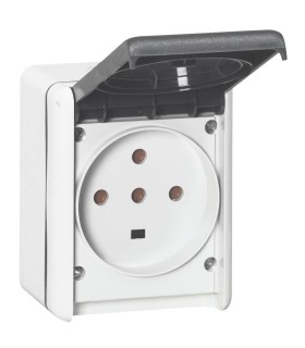 Plexo Prise étanche 3P+T+N 32A complet IP44 saillie gris