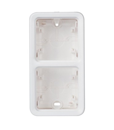 Plexo Boîtier 2 postes verticaux composable IP55 blanc Artic antimicrobien