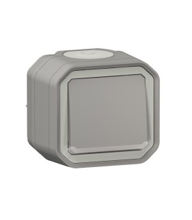Plexo Interrupteur ou va-et-vient lumineux complet saillie - gris