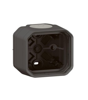 Plexo Boîtier apparent 1 poste avec 2 embouts et 1 entrée - anthracite