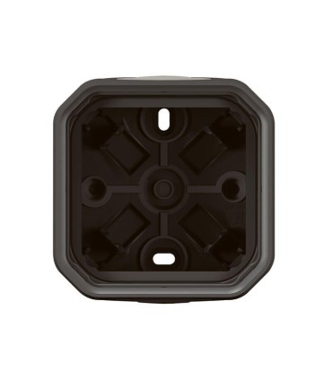 Plexo Boîtier apparent 1 poste avec 2 embouts et 1 entrée - anthracite