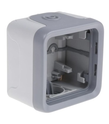 Boîtier Plexo 1 poste pour montage en saillie gris
