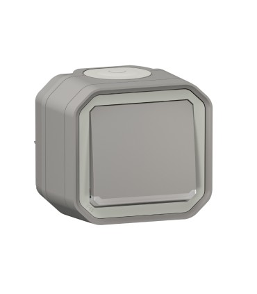 Interrupteur ou va-et-vient lumineux 10AX 250V Plexo complet saillie gris / Legrand
