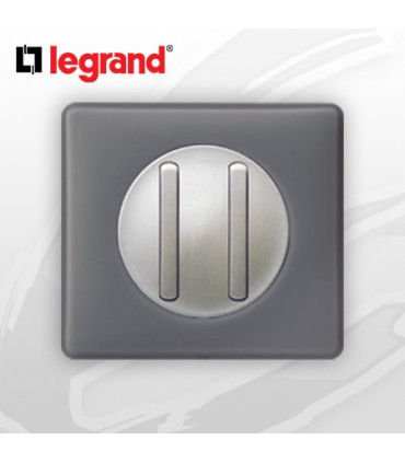 Poussoir Double complet doigts étroits Legrand Celiane Schiste Poudré