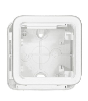 Plexo Boîtier à embouts IP55 - 1 poste - Blanc antimicrobien