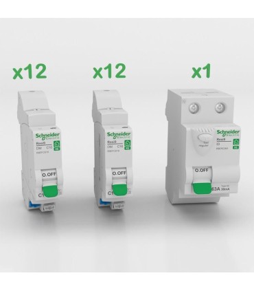 Lot de 25 disjoncteurs Probox Resi9 XE