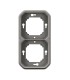 Plexo Plaque support 2 postes montage encastré horizontal ou vertical - gris