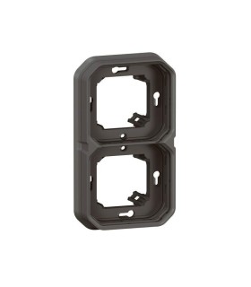 Plexo Plaque support 2 postes encastré horizontal ou vertical - anthracite