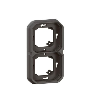 Plexo Plaque support 2 postes encastré horizontal ou vertical - anthracite
