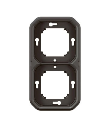 Plexo Plaque support 2 postes encastré horizontal ou vertical - anthracite