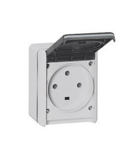 Plexo Prise étanche 3P+T 32A complète IP44 saillie - gris