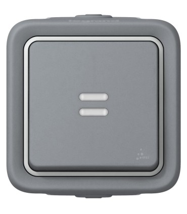 Plexo Interrupteur ou va-et-vient témoin complet IP55 saillie 10AX 250V gris