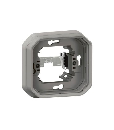 Plexo Plaque support 1 poste pour montage encastré - gris