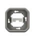 Plexo Plaque support 1 poste pour montage encastré - gris