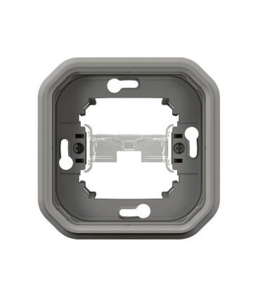 Plexo Plaque support 1 poste pour montage encastré - gris