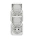 Plexo Double prise 2P+T précâblées verticale composable IP55 16A 250V blanc