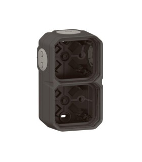 Plexo Boîtier apparent 2 postes horizontal ou vertical - anthracite