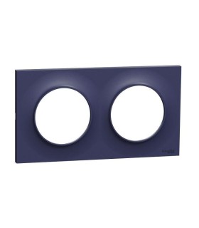 Odace Styl, plaque Cobalt 2 postes horiz./vert. entraxe 71mm