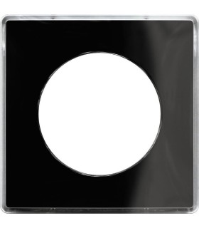 Odace You Noir, plaque de finition support Blanc 1 poste