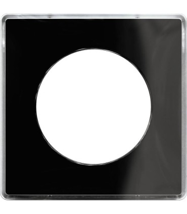 Odace You Noir, plaque de finition support Blanc 1 poste