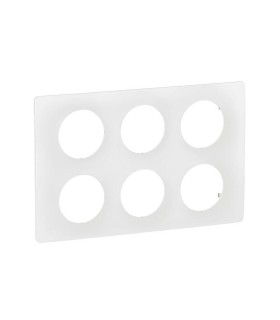 Plaque de finition Céliane 2x3 postes - Blanc Emaillé