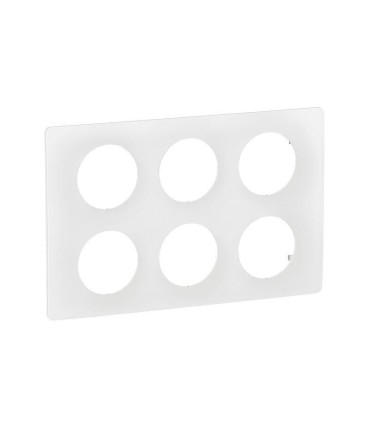 Plaque de finition Céliane 2x3 postes - Blanc Emaillé