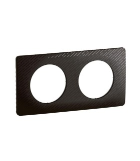 Plaque de finition Céliane 2 postes - Noir Météore