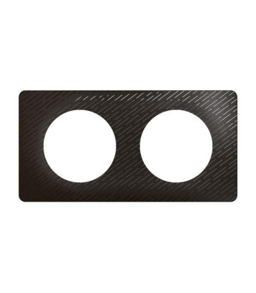 Plaque de finition Céliane 2 postes - Noir Météore