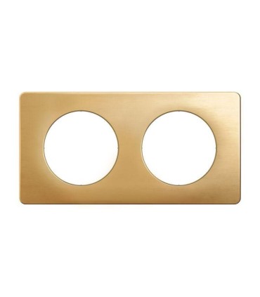 Plaque de finition Céliane 2 postes - Laiton Satiné