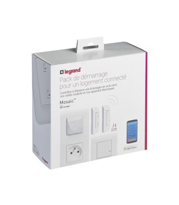 Mosaic Pack de démarrage with Netatmo 1 prise + 1 commande génèrale + 1 inter