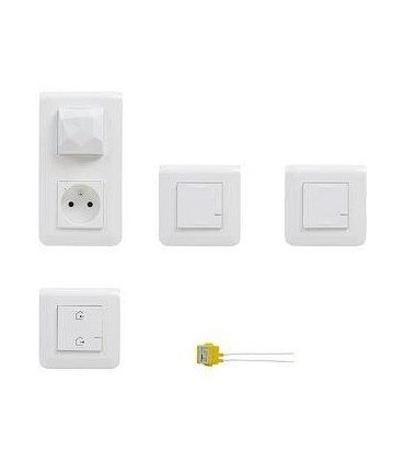 Mosaic Pack de démarrage with Netatmo 1 prise + 1 commande génèrale + 1 inter