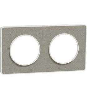 Odace Touch - Plaque Kvadrat Perle/Blanc 2 postes horiz. ou vert. entraxe 71mm