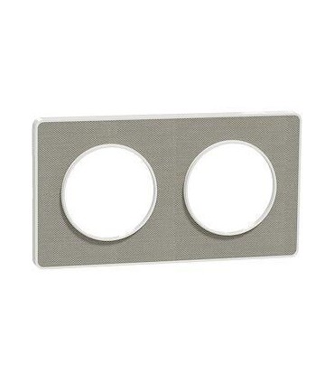 Odace Touch - Plaque Kvadrat Perle/Blanc 2 postes horiz. ou vert. entraxe 71mm