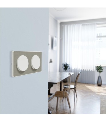Odace Touch - Plaque Kvadrat Perle/Blanc 2 postes horiz. ou vert. entraxe 71mm