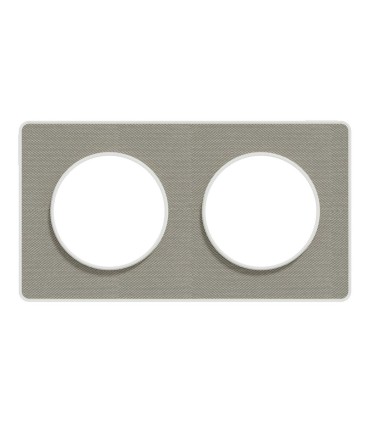 Odace Touch - Plaque Kvadrat Perle/Blanc 2 postes horiz. ou vert. entraxe 71mm