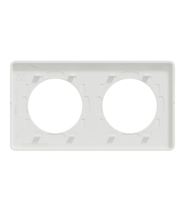 Odace Touch - Plaque Kvadrat Perle/Blanc 2 postes horiz. ou vert. entraxe 71mm