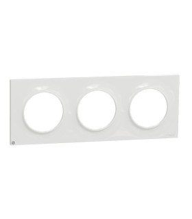 Odace Styl, plaque 3 postes horizontaux ou verticaux entraxe 71mm, Antibactérien