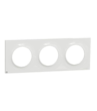 Odace Styl, plaque 3 postes horizontaux ou verticaux entraxe 71mm, Antibactérien